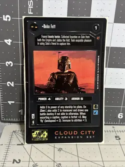 Boba Fett SWCCG Cloud City Star Wars Oversized Card Sticker Promo. Fair Condit - Image 1
