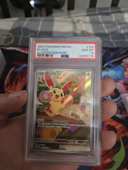Pokemon TCG Plusle Illustration Rare Card 193/182 Sv04: Paradox Rift PSA 10 - Image 1
