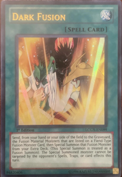 Dark Fusion - LCGX-EN099 Ultra Rare 1st Edition YuGiOh TCG Card - Image 1