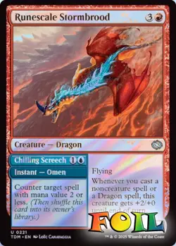 Runescale Stormbrood 0221 MTG Tarkir: Dragonstorm Uncommon NP Foil - Image 1
