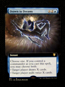 MTG DROWN IN DREAMS Innistrad Midnight Hunt Commander Extended Art - Image 1