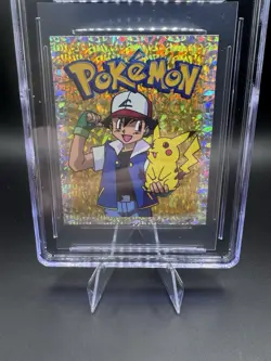 1998 Pokemon Merlin • Ash & Pikachu SPECIAL GLITTER Series 1 - (CGC) NM/MT 8 - Image 3