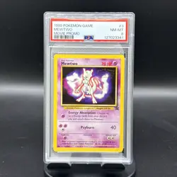 1999 POKEMON GAME MOVIE PROMO #3 MEWTWO PSA 8 - Image 1