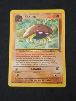 Kabuto 50/62 Fossil Regular WOTC Vintage Pokemon TCG Lightly Played - Image 1