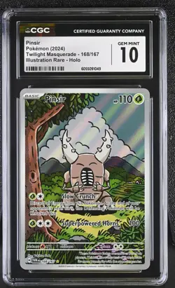 2024 Pokemon Twilight Masquerade Pinsir 168/167 IR CGC Gem Mint 10 - Image 1