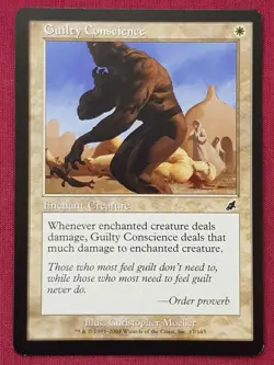 Magic The Gathering SCOURGE GUILTY CONSCIENCE white card MTG - Image 1