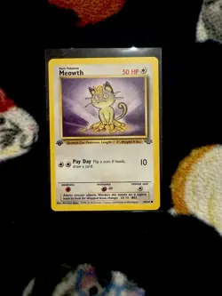 Meowth 1999 Jungle 1st Edition Pokemon Card 56/64 -95 - Image 1