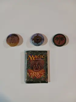 MTG Mirage Pin Button Set of 3 + Instruction Booklet Lot Magic the Gathering - Image 1