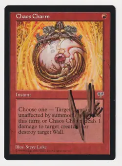 Shadow Signed Chaos Charm Proof LP Mirage Artist Steve Luke 1996 MTG Magic AP! - Image 1