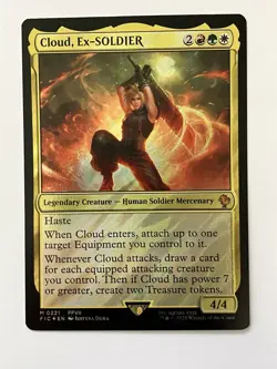 MTG - Cloud, Ex-SOLDIER ( Surge Foil ) Commander: Final Fantasy Foil NM - Image 1