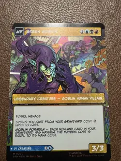 MTG Norman Osborn Green Goblin BORDERLESS NM/M MTG Spiderman Magic Card 0220 - Image 2