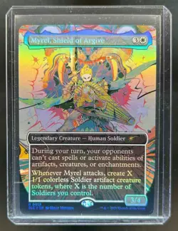 2025 Magic MTG Secret Lair Encyclopedia Myrel, Shield Of Argive Foil #0013 - Image 1