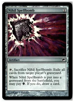 MTG Foil Nihil Spellbomb - Scars of Mirrodin Moderately Played English - Image 1