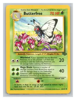 Pokemon TCG Butterfree 33/64 Jungle Unlimited MP - Image 1