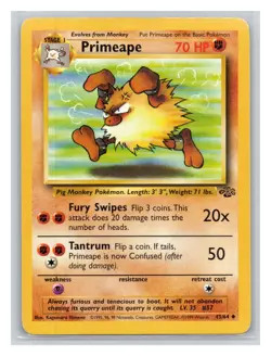 Pokemon TCG Primeape 43/64 Jungle Unlimited LP - Image 1