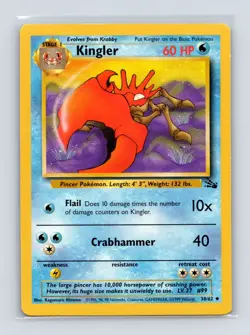 Pokemon TCG Kingler 38/62 Fossil Unlimited LP - Image 1