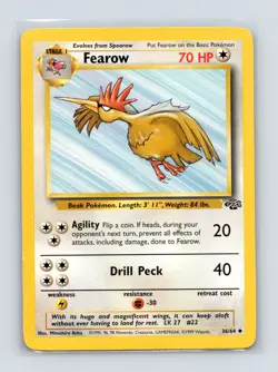 Pokemon TCG Fearow 36/64 Jungle Unlimited LP - Image 1