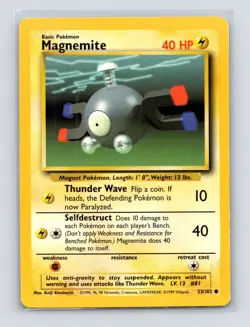 Pokemon TCG Magnemite 053/102 Base Set Normal LP - Image 1