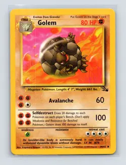 Pokemon TCG Golem 36/62 Fossil Unlimited LP - Image 1