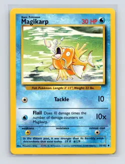 Pokemon TCG Magikarp 035/102 Base Set Normal LP - Image 1