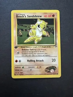 Pokemon Gym Heroes 1st Edition Brock’s Sandshrew 71/132 - Image 1