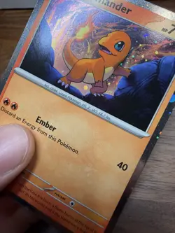 1x??HD SWIRL Charmander 047 BLACK STAR PROMO 151 Pokemon - Image 3