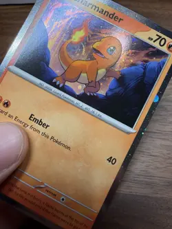 1x??HD SWIRL Charmander 047 BLACK STAR PROMO 151 Pokemon - Image 4