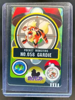 1997 Pokemon Pocket Monsters Sealdass Sticker Japanese Growlithe #058 - Image 1