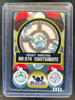 1997 Pokemon Pocket Monsters Sealdass Sticker Japanese Geodude #074 - Image 1