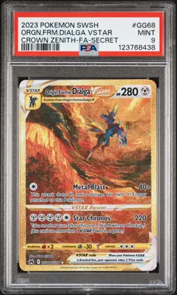 2023 POKEMON SWSH SECRET #GG68 FULL ART/ORIGIN FORME DIALGA VSTAR PSA 9 - Image 1