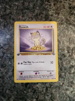 1st Edition Meowth 56/64 Common 1999 WOTC Jungle Pokemon Cards NEAR MINT NM p16 - Image 1