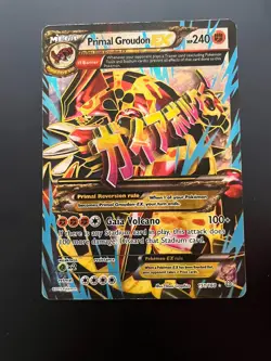 PRIMAL GROUDON EX FULL ART HOLO 151/160 LP PRIMAL CLASH OMEGA POKEMON CARD READ - Image 1