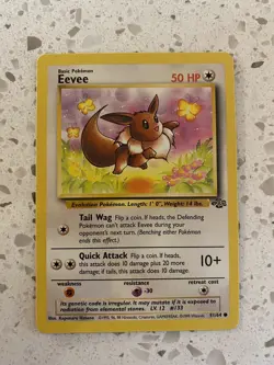 Eevee 51/64 Jungle Unlimited Pokemon Card 1999 unplayed - Image 1
