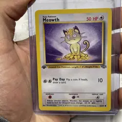 Meowth 56/64 1st Edition Jungle Vintage Pokemon Card WOTC NM/MT Vtg Pokemon TCG - Image 1