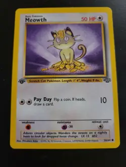 Pokemon Card 1ST EDITION Jungle Set 1999 - Meowth 56/64 - Image 1