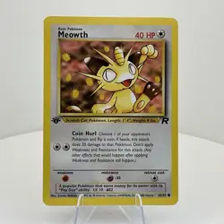 Meowth 62/82 Team Rocket 1st Edition 1999 Vintage WOTC Pokemon Card - Image 1