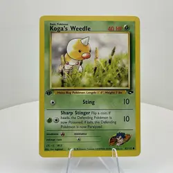 Koga's Weedle 82/132 Gym Challenge 1st Edition Pokemon Card - Image 1