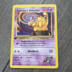 1st Edition Sabrina's Drowzee WotC 92/132 - Gym Heroes Pokemon Card Near Mint 1X - Image 1