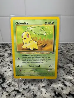 Pokemon Neo Genesis - Chikorita Card 54/111 UNLIMITED EDITION NOT FIRST LP - Image 1