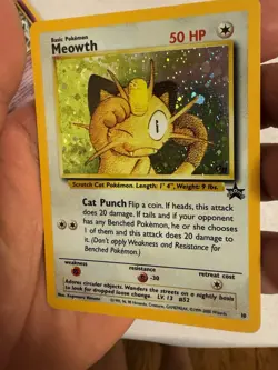 2000 Pokemon Meowth Holo WOTC Black Star Promo #10 - Game Boy Trading Card Game - Image 3