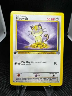 1st Edition Meowth 56/64 Common 1999 WOTC Jungle Pokemon Cards NEAR MINT NM - Image 1