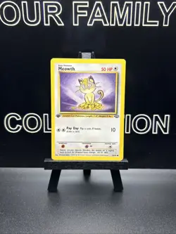 Pokemon Cards: Jungle 1st Edition Common: Meowth 56/64 Regular LP - Image 1