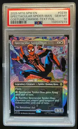 2025 Magic The Gathering Spectacular Spider Man Costume Change Foil #0239 PSA 10 - Image 1