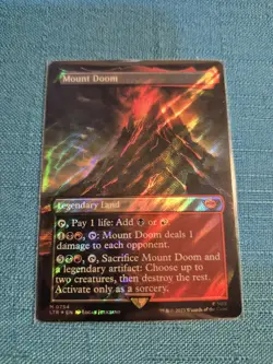 MTG LOTR Mount Doom EXTENDED ART 💥SURGE FOIL💥 #754 Lord Rings Magic Gathering - Image 1
