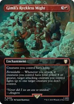 MTG The Lord of the Rings Commander - Gimli's Reckless Might (Borderless) - Image 1
