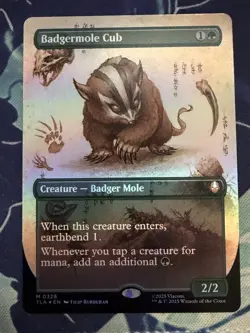 Badgermole Cub (Borderless) - Avatar: The Last Airbender NM MTG Foil - Image 1