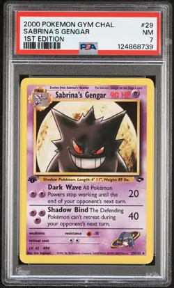 2000 POKEMON GYM CHALLENGE 1ST ED #29 SABRINA'S GENGAR PSA 7 - Image 1