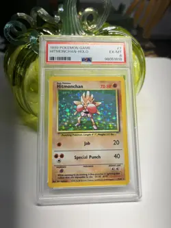 1999 Pokemon Game Base Set #7 Hitmonchan Holo PSA 6 Rare Unlimited - Image 1