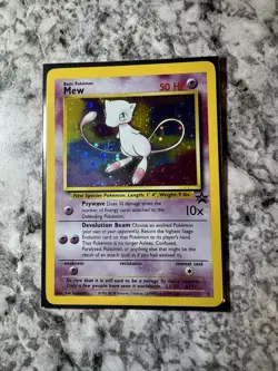 Vintage Black Star Mew #9 Holo Promo Card Pokemon League TCG 2000 - Image 1