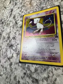 Vintage Black Star Mew #9 Holo Promo Card Pokemon League TCG 2000 - Image 3